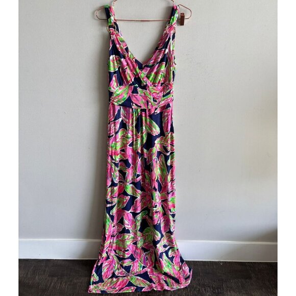 Lilly Pulitzer Womens The Vias Stretch Villa Floral Maxi Dress Multicolor Size M - Picture 10 of 10